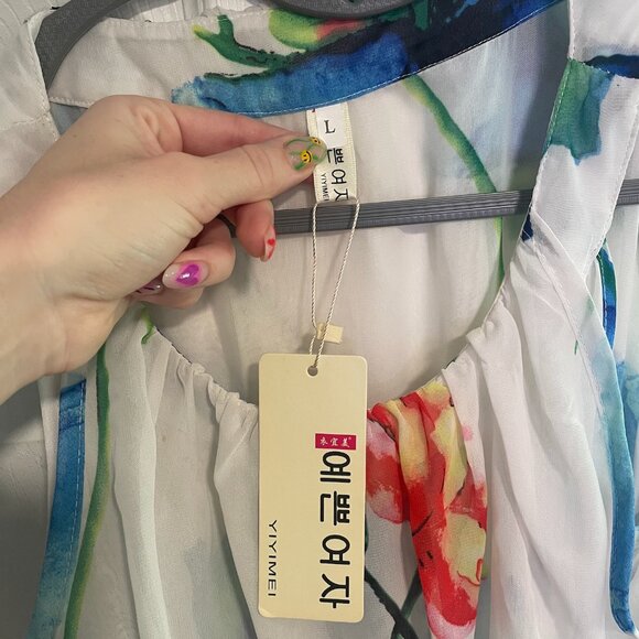 NWT White Floral Maxi Dress - Picture 6 of 7